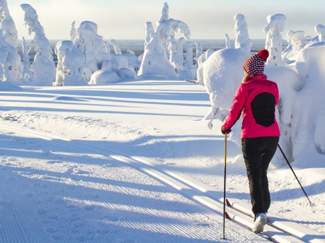 Cross country skiing in Lapland Finland