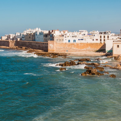 View to Essaouira old city and ocean , Morocco, Africa