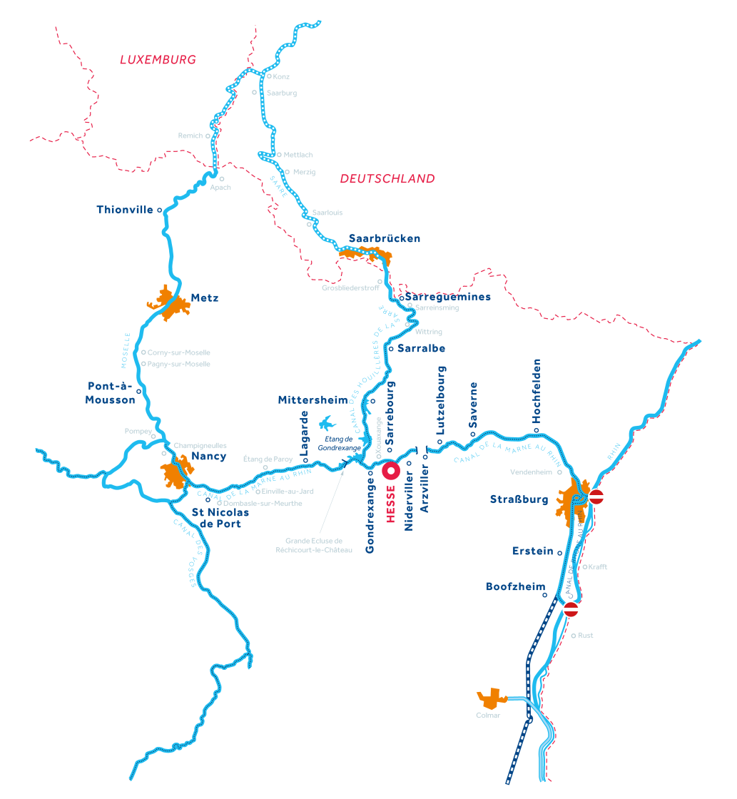 Karte des Fahrgebiets Elsass