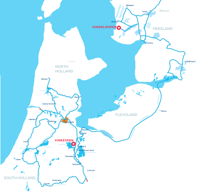 Holland, Amsterdam and Friesland map