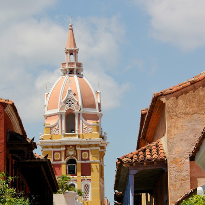 Colombia Tours Enchanting Travels pretty church in Cartagena