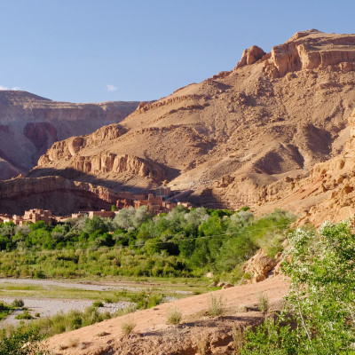 Valley of Roses above Kalaat M'Gouna in Morocco, Africa