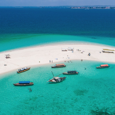Sand bank near Stone Town. Zanzibar, Tanzania, Africa