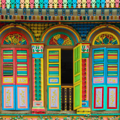 Enchanting Travels Asia Tours Singapore Tourism Marina bay Clarke Quay Colorful facade of building in Little India, Singapore