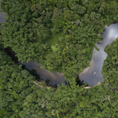 Top View of Amazon River, Brazil, South America