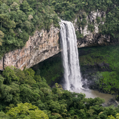 Beautiful view of Caracol Waterfall (Snail Waterfall) - Canela- Rio Grande do Sul - Brazil, South America