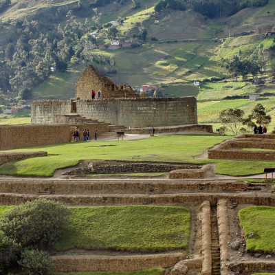 Temple of the sun and the Incan ruins of Ingapirca outside of Cuenca, Ecuador, South America