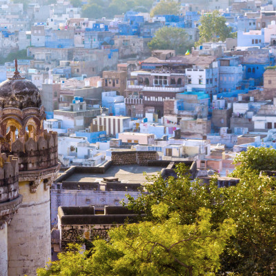 The blue city of Jodhpur with the Mehrangarh Fort