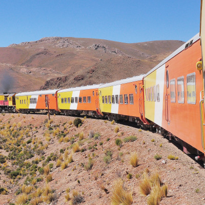 Train to the clouds goes from Salta to La Polvorilla viaduct. Argentina