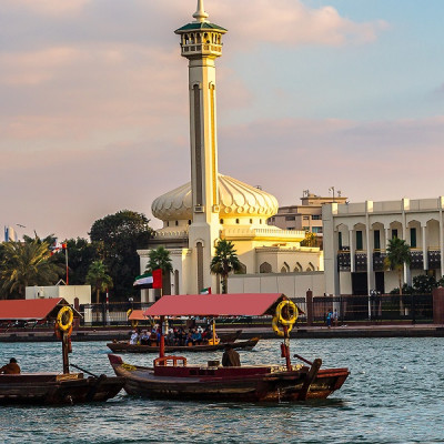 Enchanting Travels UAE Tours Old traditional boats on the bay Creek in Dubai - Best time to visit UAE