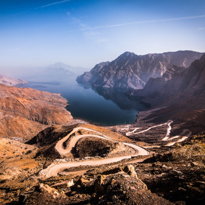 Landscape in the region of Khasab, Oman