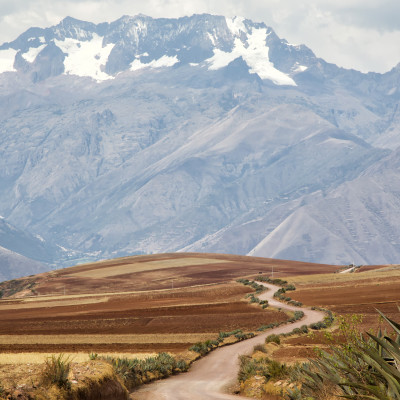 An empty road in 'Sacred Valley', near Cusco, Peru, South America