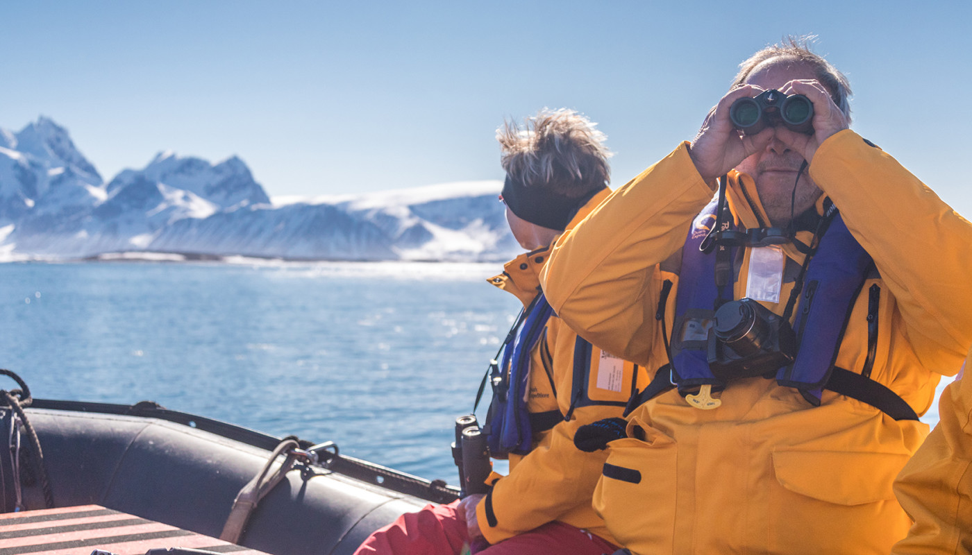 Passengers on a zodiac