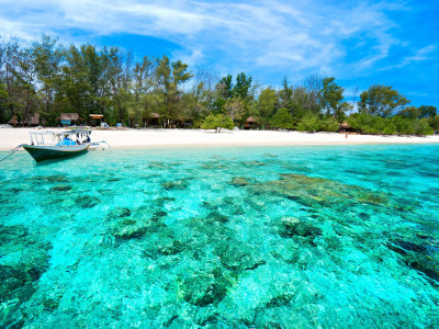 Beautiful sea and coastlines of Gili Meno, Indonesia