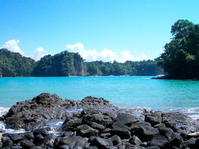 an island in the middle of a body of water