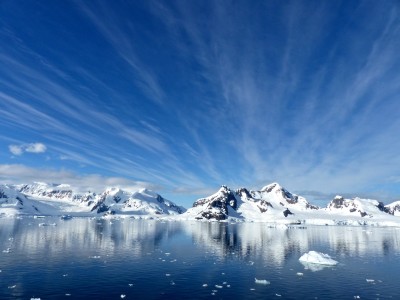 a close up of a snow covered mountain