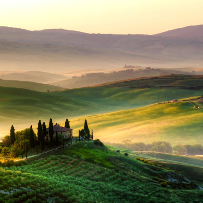 Tuscany - Landscape panorama, hills and meadow, Toscana - Italy