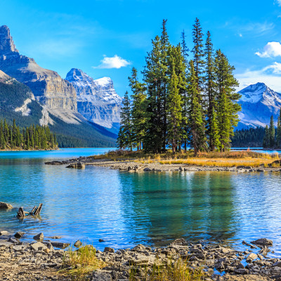 Spirit Island in Maligne Lake, Jasper National Park, Alberta, Canada