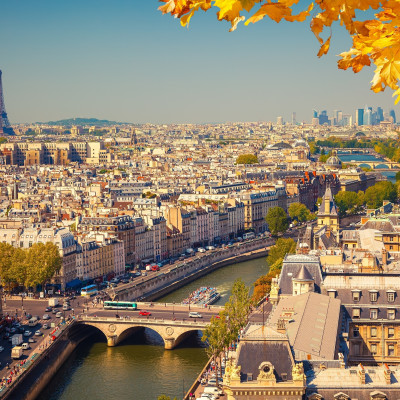 France Paris aerial view fall