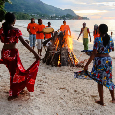 Beachside revelers in Mahe island, Seychelles - Seychelles Travel Guide - culture of Seychelles