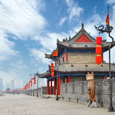 Ancient tower on city wall in Xi'an - China