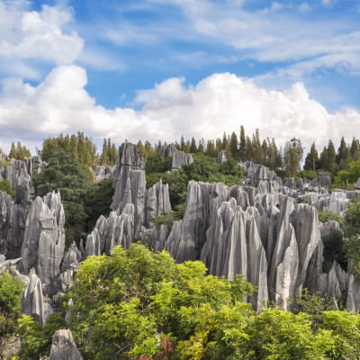 Chinese landscape. Stone forest in Kunming, Yunnan province