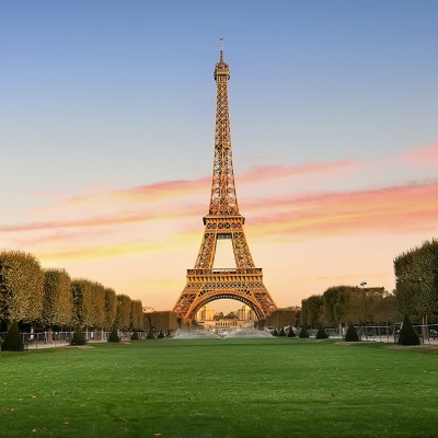 Eiffel Tower on Champs de Mars in Paris, France