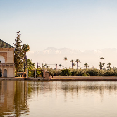 The Menara gardens are botanical gardens located to the west of Marrakech, Morocco, near the Atlas Mountains - discover the best time to visit Morocco