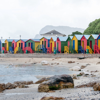 Multi-colored beach huts at St. James