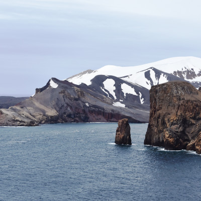 Views over Neptune's Bellows from Deception Island, Antarctica