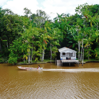 Crossing by ferry boat from Macapa to Belem by Amazon River, Brazil, South America