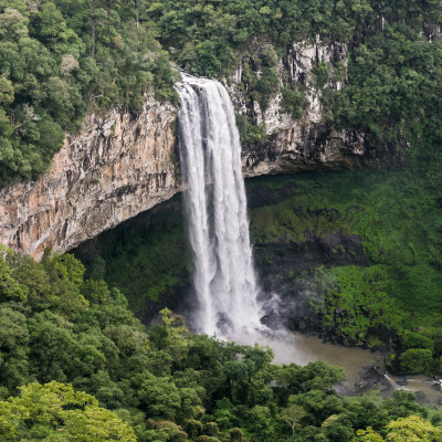 Beautiful view of Caracol Waterfall (Snail Waterfall) - Canela- Rio Grande do Sul - Brazil, South America