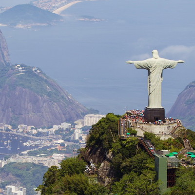 Enchanting Travels Brazil Tours Aerial view of Christ Redeemer and Corcovado Mountain