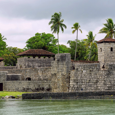 Spanish colonial fort San Felipe, Lake Izabal, Guatemala, Central America