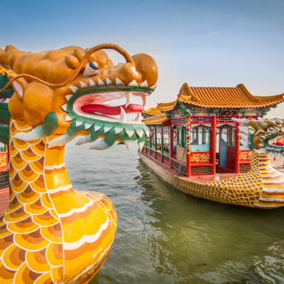 Enchanting Travels China Tours Dragon boat on the Kunming Lake, Beijing, China