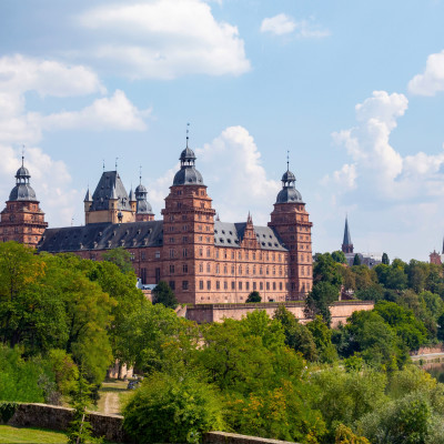 famous city castle in Aschaffenburg, Bavaria, Germany, Europe