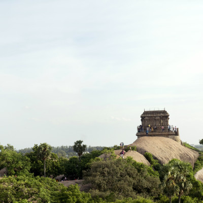 Panorama of Mahabalipuram Light house, Tamil Nadu, India