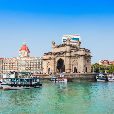 Enchanting Travels India Tours - Gateway of India and boats as seen from the Mumbai Harbour