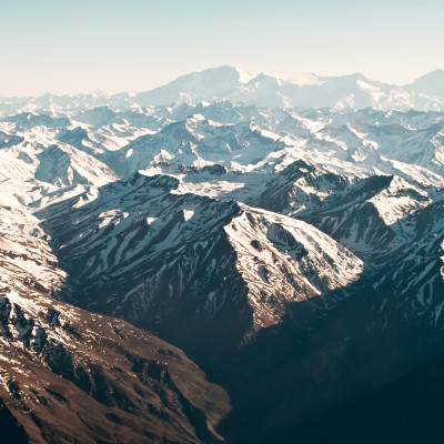 Andes mountains, Argentina Chile, aerial view, South America