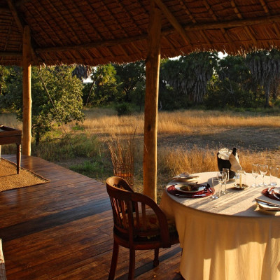 Verandah view at Siwandu Camp Hotel in Selous, Tanzania