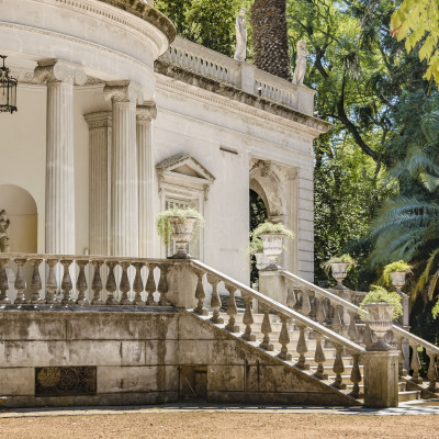 Old style building which is used as blanes museum in Montevideo city, Uruguay