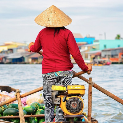 Enchanting Travels Vietnam Tours Floating market at the Mekong in Can Tho, Vietnam