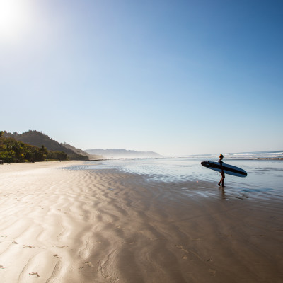 surfing in the morning at Santa Teresa in Costa Rica