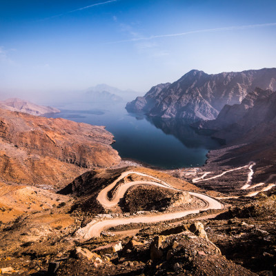 Landscape in the region of Khasab, Oman