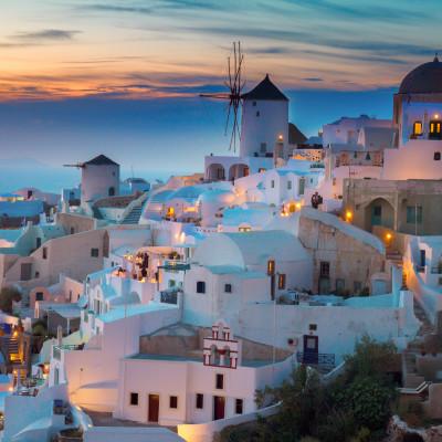 Oia village at dusk - Greece vacation