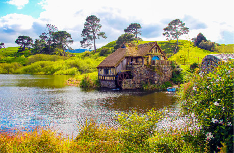 Watermill in Hobbiton, Shire, New Zealand