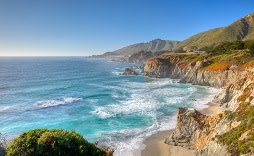 Big Sur is a sparsely populated region of the central California coast where the Santa Lucia Mountains rise abruptly from the Pacific Ocean.