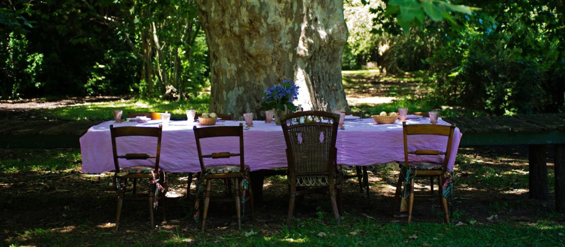 Al fresco lunch at La Candelaria del Monte in Buenos Aires Provincia in Argentina