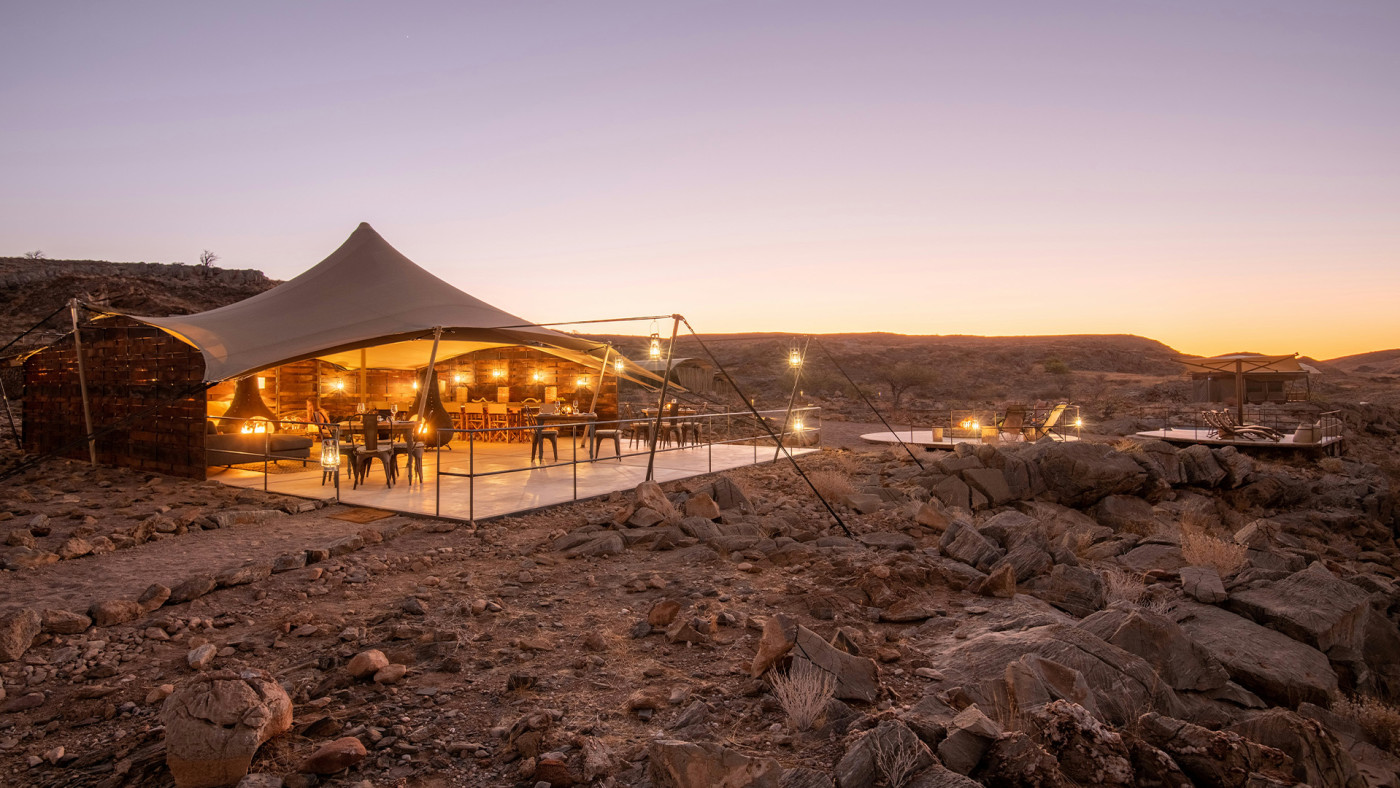A luxury desert camp under the stars