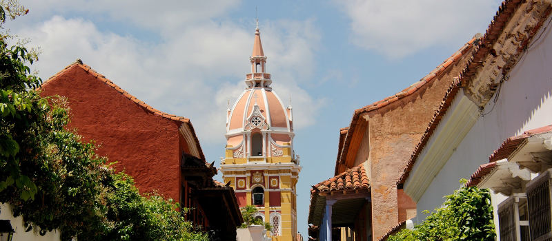 Colombia Tours Enchanting Travels pretty church in Cartagena